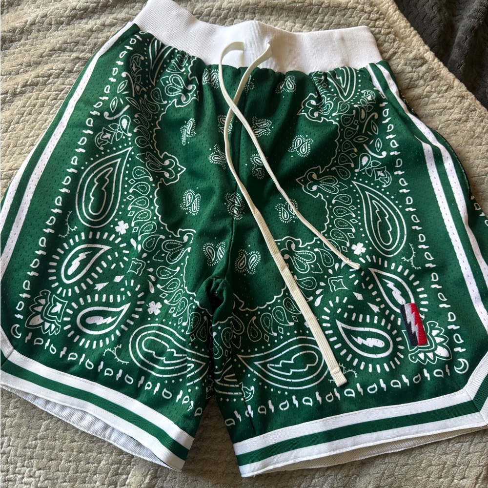Collect + Select Green Paisley Print Shorts